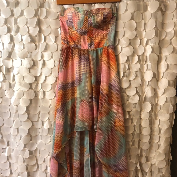 Guess high and low multi color maxi dress - Picture 2 of 5